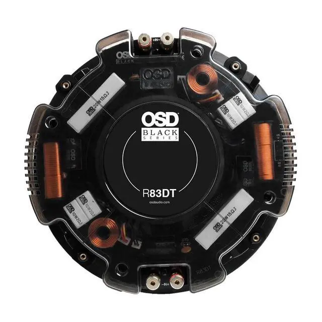 Alt view image 2 of 3 - 8" Dual Tweeter in-Ceiling Speaker, 3/4" Aluminum Dome Tweeters, Single, BK-R83DT