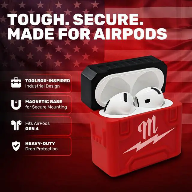 Alt view image 2 of 7 - AirPod 4 Case for Milwaukee Packout Durable Toolbox Design - Made in USA