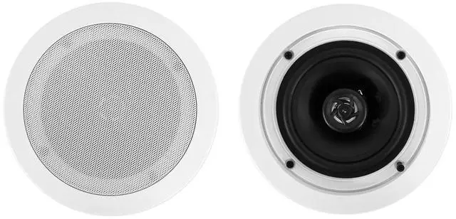 Alt view image 2 of 6 - CC525T White 5.25" 70V 40W RMS Ceiling Speaker 8-Pack | Commercial, Adjustable Tap 2.5W-20W, 2-Way, 8 Ohm Compatible, Swivel Tweeter, Paintable Grills, In-Ceiling, For Restaurants