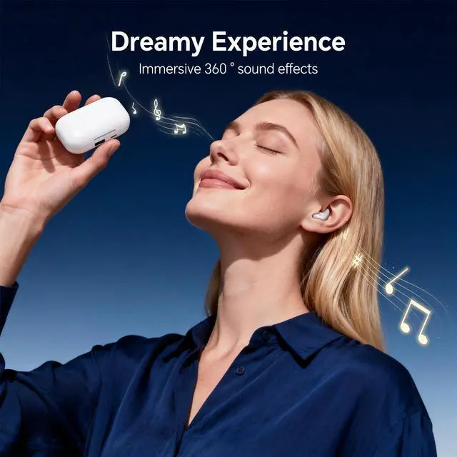 Alt view image 4 of 7 - Flat Invisible Sleep Wireless Earphone IPX5 Waterproof Thin Invisible Sleep Earbuds for Side Sleepers Sleep Ear Buds Smallest Tiny Small Mini Discreet Earbud for Sleeping Invisible Headphones