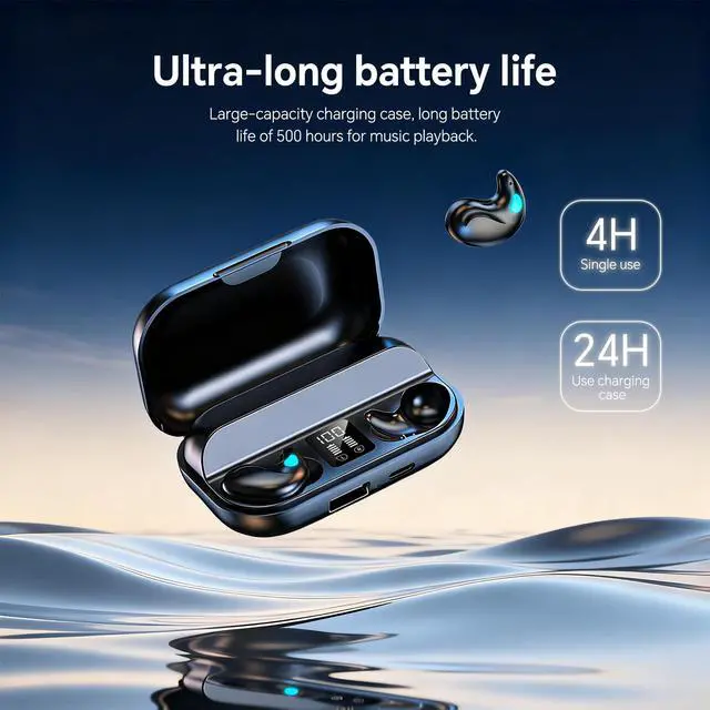 Alt view image 6 of 7 - Flat Invisible Sleep Wireless Earphone IPX5 Waterproof Thin Invisible Sleep Earbuds for Side Sleepers Sleep Ear Buds Smallest Tiny Small Mini Discreet Earbud for Sleeping Invisible Headphones