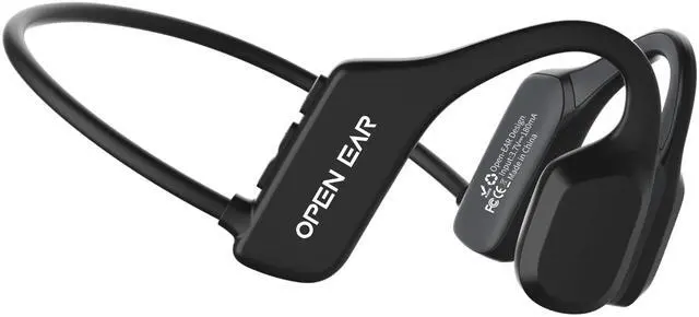 Main image of Bone Conduction Headphones, Open Ear Wireless Headphones with Microphone, Bluetooth 5.3, 6 Hours of Use Time, IPX5 and Sweat Resistant Sports Headphones for Outdoor, Workout, Cycling (Black)