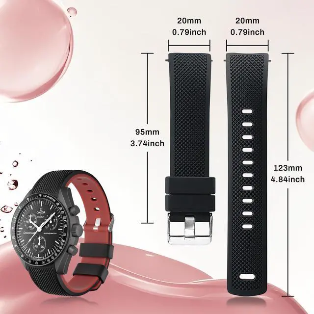 Alt view image 7 of 7 - Digital Business Card NFC Watch Band Bicolor Silicone Strap, Smart NFC Wristband for Men and Women, Instant App-Free Sharing Compatible with iPhone & Android,20-24mm