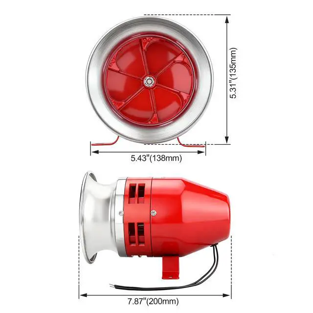 Alt view image 2 of 7 - MS-390 110V AC 0.93A Motor Siren - 125dB Industrial Alarm with Metal Housing for Security Systems & Emergency Alerts