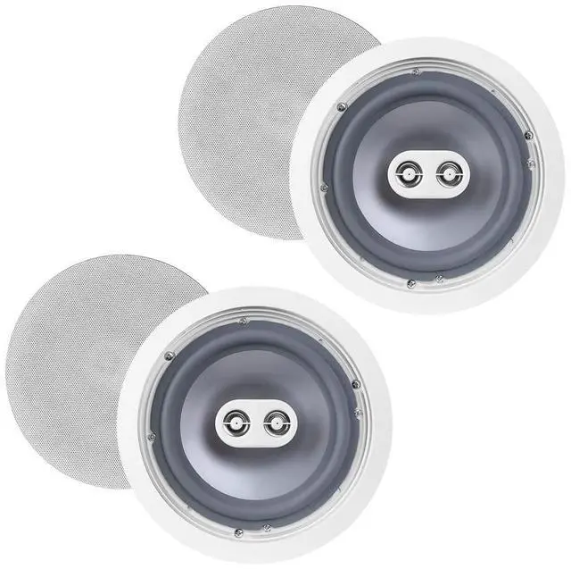 Main image of ICE800TTWRS 8" Dual Tweeter Stereo Ceiling Speaker Weather Proof - 2 Pack