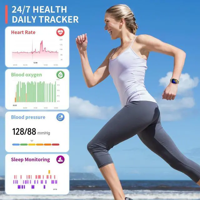 Alt view image 3 of 7 - Smart Watch for Women Fitness Tracker Gold | Bluetooth Make Answer Call, Waterproof, Android iPhone Samsung Compatible, Sleep Heart Rate Monitor, Pedometer