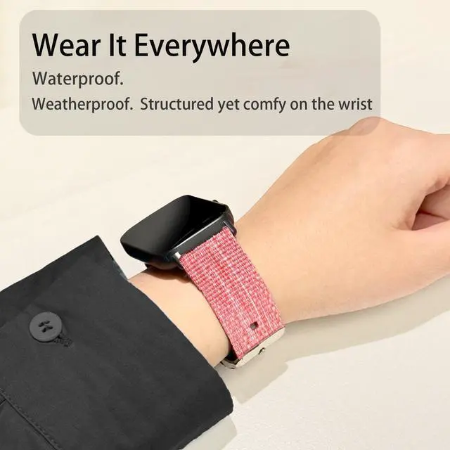 Alt view image 4 of 6 - Compatible with Garmin Bounce 2 Band, Quick Release Breathable Nylon Woven Fabric Replacement Accessory Strap Compatible with Garmin Bounce 2, 1 Smart Watch