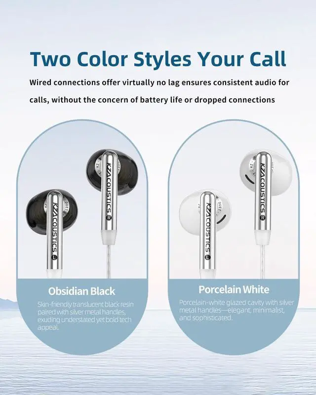 Alt view image 3 of 7 - Duet Wired Earbuds, Dual Dynamic in-Ear Headphones Crystal-Clear Sound | Noise Isolating, Ergonomic Custom-Fit, USB C to 3.5mm Adapter Built-in DSP with 4EQ, Convenient for Travel