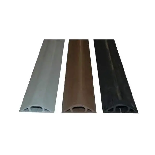 Alt view image 4 of 5 - D-22 Rubber Duct Cord Cover 1x5/8 Inch Channel Flexible Wire Protector - 5 Feet (Gray)