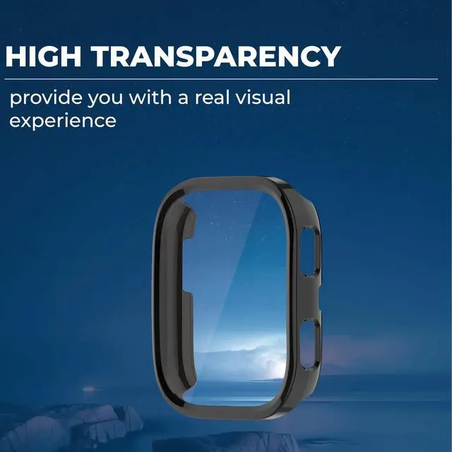 Alt view image 3 of 5 - 3 Pack Screen Protector Case for Amazfit Bip6 Full Cover with Built-in 9H Tempered Glass, Hard PC Shell- Black