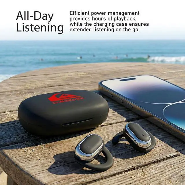 Alt view image 4 of 6 - Open Ear Wireless Earbuds, Bluetooth 5.4 Headphones with Smart Digital Display and Ergonomic Secure Fit Earhook, Touch Controls, Sweat Resistant, Sports/Fitness/Travel/Workouts (Black)