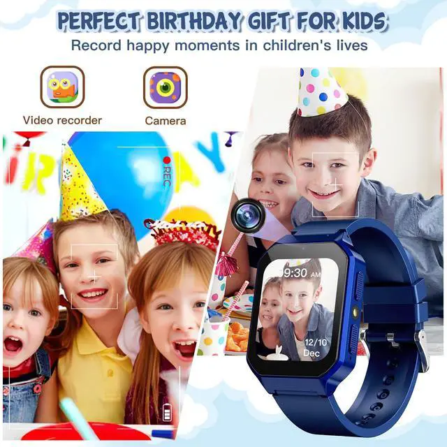 Alt view image 3 of 6 - Smart Watch for Kids 3-12 Years Boys Girls, 26 Puzzle Games, Smartwatch with Camera, Pedometer, Stopwatch, Video Voice Music Player Calendar Alarm Clock Learn Card for Children Gifts (Blue)