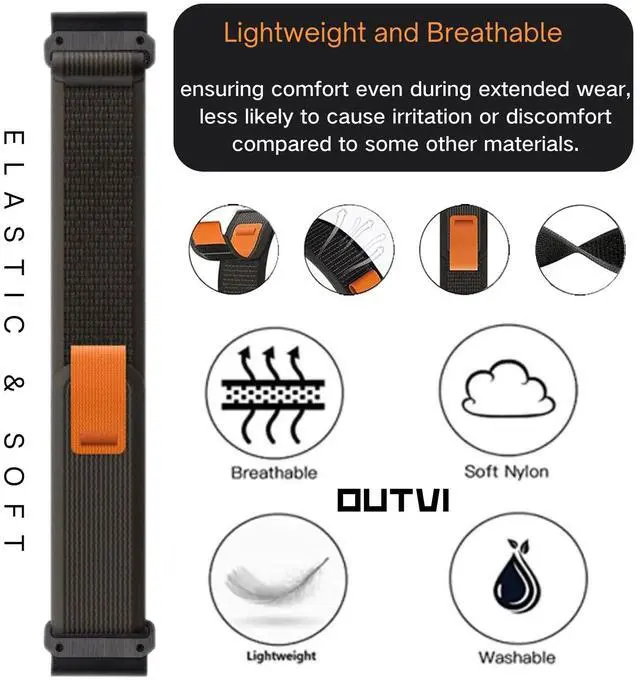 Alt view image 3 of 6 - 22mm watch band for garmin fenix 7 fenix 6 pro solar fenix 5 quick release nylon watch strap for garmin instinct 2 solar forerunner 965 955 945 epix 2 pro