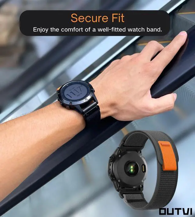 Alt view image 6 of 6 - 22mm watch band for garmin fenix 7 fenix 6 pro solar fenix 5 quick release nylon watch strap for garmin instinct 2 solar forerunner 965 955 945 epix 2 pro