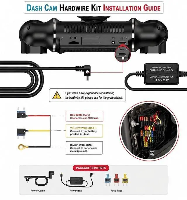 Alt view image 2 of 7 - 4K Dash Cam Front and Rear, STARVIS 2 Sensor, Free 32GB Card & Hardwire Kit Included, 5G WiFi 20MB/s Fast Download, Dash Camera for Cars with GPS, WDR Night Vision, 170° Wide Angle, 24H Parking Mode