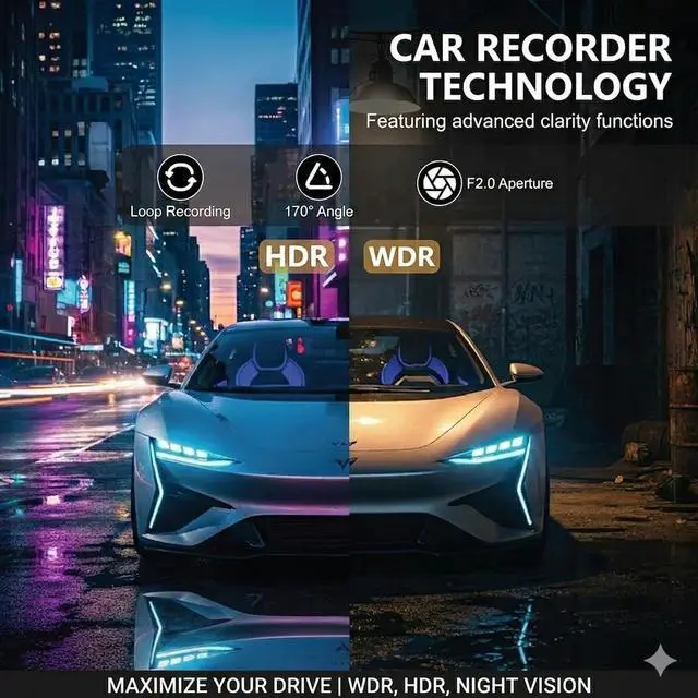 Alt view image 4 of 7 - 4K Dash Cam Front and Rear, STARVIS 2 Sensor, Free 32GB Card & Hardwire Kit Included, 5G WiFi 20MB/s Fast Download, Dash Camera for Cars with GPS, WDR Night Vision, 170° Wide Angle, 24H Parking Mode