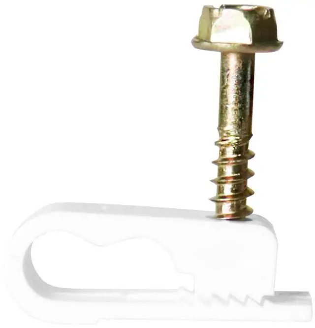 Main image of Dual Cable Flexible Screw Clips (Pack of 100 / White)