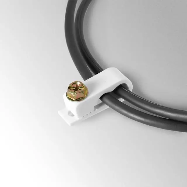 Alt view image 5 of 5 - Dual Cable Flexible Screw Clips (Pack of 100 / White)