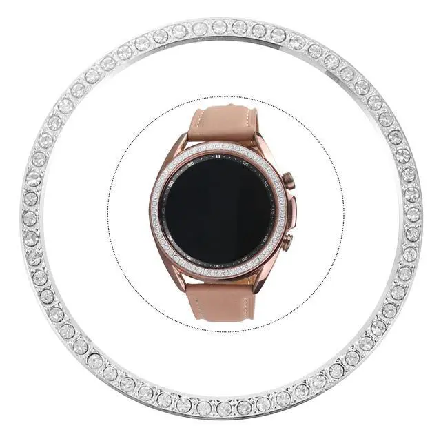 Alt view image 7 of 7 - Compatible for Samsung Watch 3 Watch Bezel Diamond Adhesive Bezel Ring Cover Anti Scratch Protection Cover Accessory 45mm 41mm