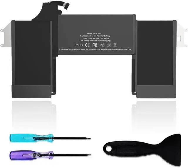 Main image of A1965 Laptop Battery Replacement for MacBook Air 13" Retina (2018 2019, Early 2020) EMC 3184 3302 MRE82 MRE92 MVFH2 MWTJ2 MVH22 MacBookAir8,1 8,2 9,1 Series A1932 A2179 11.4 V 55 Wh 4800 mAh
