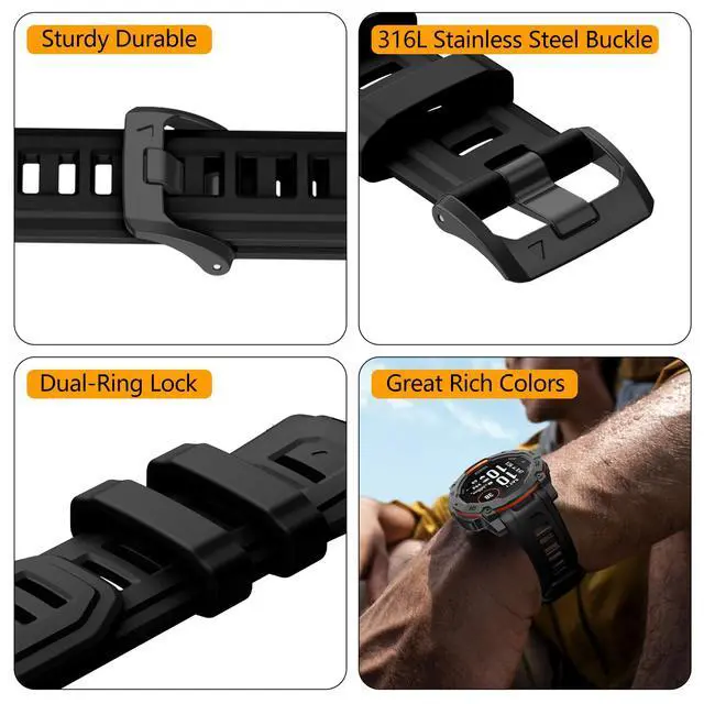 Alt view image 6 of 7 - Watch Bands Compatible with Instinct 3 Amoled/Solar 50mm