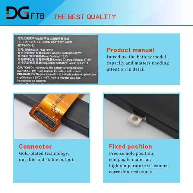 Alt view image 3 of 7 - RC30-0248 Laptop Battery Replacement for Razer Blade 15 Advanced 2018 2019 | 2020 2021 RTX RZ09-02386E92 RZ09-02385 RZ09-02386 RZ09-02886 RZ09-02887 RZ09-02888 RZ09-0301 RZ09-0313 (15.4V 80Wh)