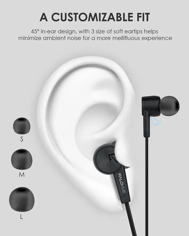 Alt view image 3 of 6 - USB Type C Headphones in Ear Earphones Earbuds for Galaxy S26 | Sound & Noise Isolation with Mic and Vulume Control for Galaxy S25/S24/S23/Galaxy Note 10, iPhone 17/16/15, Black