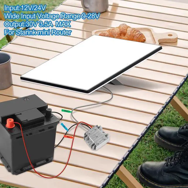 Alt view image 2 of 7 - Starlink Mini 12V Adapter 12V/24V to 30V 3.5A, Waterproof DC Step Up Converter with Male Plug 9-28V Input for RV/Off-Grid/Marine, Starlink Mini Accessories starlink mini Power Supply