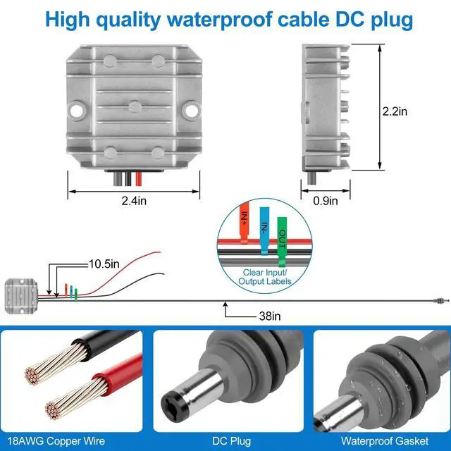 Alt view image 4 of 7 - Starlink Mini 12V Adapter 12V/24V to 30V 3.5A, Waterproof DC Step Up Converter with Male Plug 9-28V Input for RV/Off-Grid/Marine, Starlink Mini Accessories starlink mini Power Supply