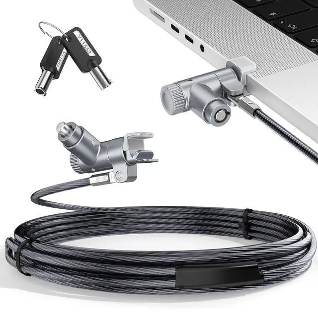 Main image of Laptop Locking Cable for MacBook Pro 14/16 (20212024), Anti-Theft Keyed Laptop Security Lock, 6.56ft Cut-Resistant Steel Computer Lock Cable, Rotatable & Portable Design
