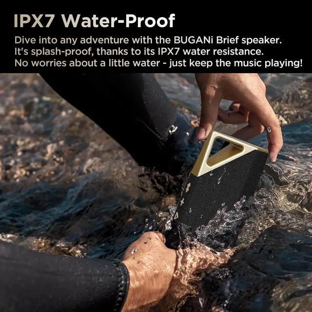 Alt view image 3 of 7 - Bluetooth Speaker Wireless Portable, Portable Speaker IPX7 Waterproof | Bluetooth 5.4, Auracast Multi-Speaker Party Mode, Built-in Mic, USB-C, 15H Playtime for Home, Outdoor, Travel