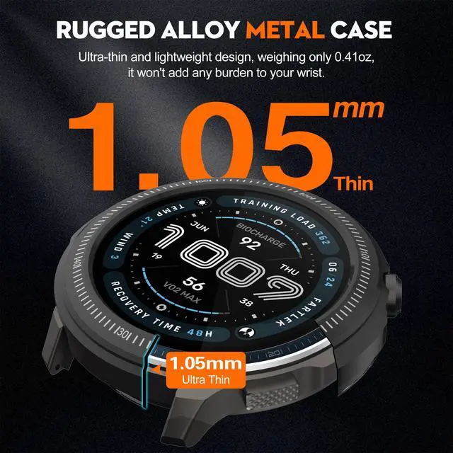 Alt view image 3 of 7 - Metal Case for Amazfit Balance 2 47mm Smartwatch, 2 in 1 Alloy Frame Bezel & Clear PC Back Cover with Cleaning Cloth Accessories, Rugged Shockproof Protector for Balance 2 47mm Men Women (Black)