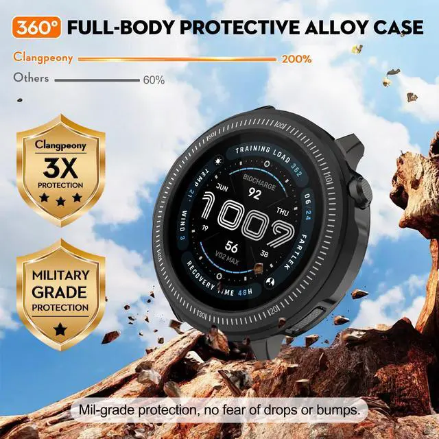 Alt view image 4 of 7 - Metal Case for Amazfit Balance 2 47mm Smartwatch, 2 in 1 Alloy Frame Bezel & Clear PC Back Cover with Cleaning Cloth Accessories, Rugged Shockproof Protector for Balance 2 47mm Men Women (Black)