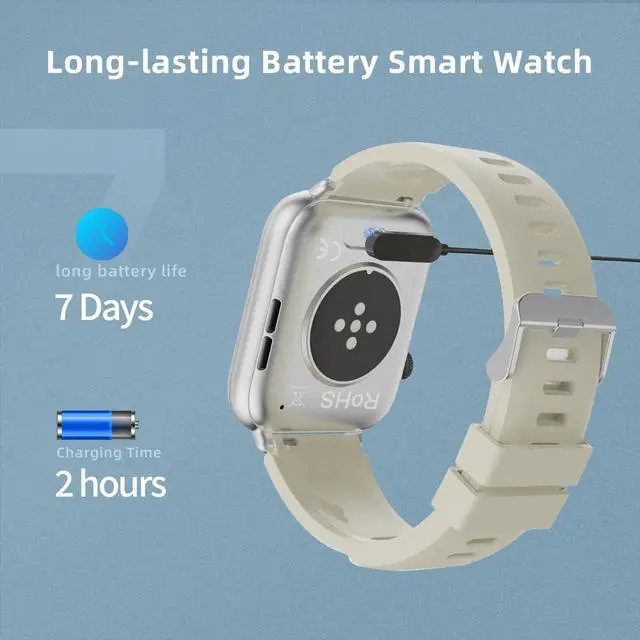 Alt view image 6 of 7 - Smart Watch for Men Women, 1.85" HD Touchscreen Smartwatches with Message Call Function, 100+ Sports Modes IP68 Fitness Tracker, 24/7 Heart Rate/Sleep Monitor Fitness Watch for Android iOS White(2025)