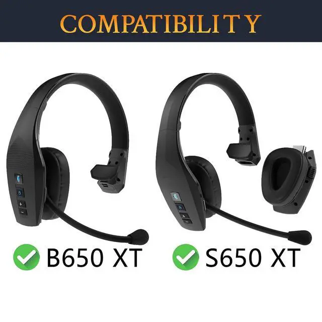 Alt view image 2 of 7 - Cooling Earpads for BlueParrott B650/S650(650XT) Noise Cancelling Bluetooth Headset, Ear Pads Cushions with High-Density Foam - CG Black