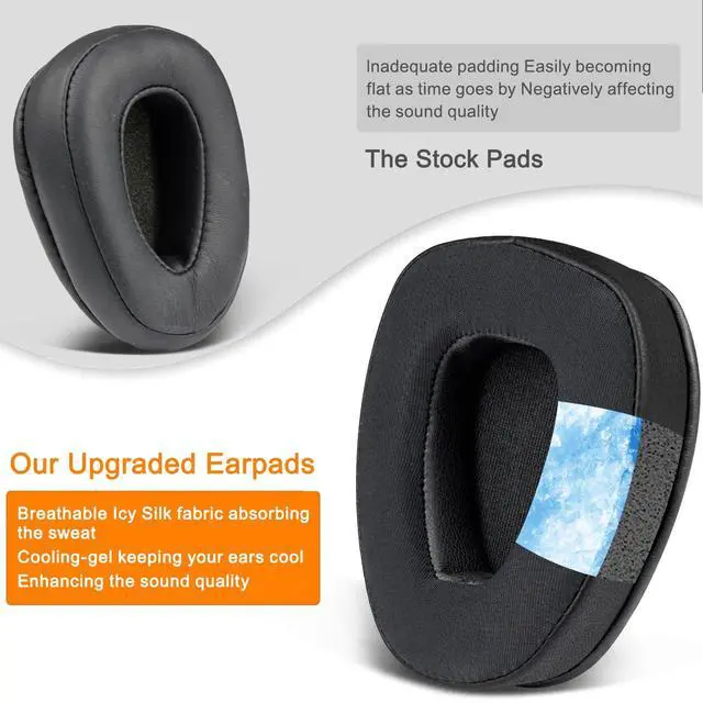 Alt view image 6 of 7 - Cooling Earpads for BlueParrott B650/S650(650XT) Noise Cancelling Bluetooth Headset, Ear Pads Cushions with High-Density Foam - CG Black