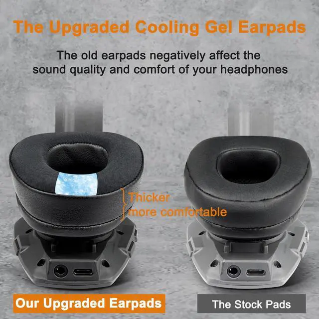 Alt view image 4 of 7 - Cooling Earpads for BlueParrott B650/S650(650XT) Noise Cancelling Bluetooth Headset, Ear Pads Cushions with High-Density Foam - CG Black