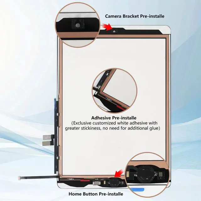 Alt view image 3 of 7 - for iPad 9 9th Gen Screen Replacement Digitizer 2021 10.2",T Phael for 9th Generation A2602 A2603 A2604 A2605 with Home Button, Video Tips, Full Repair Kit (Black)