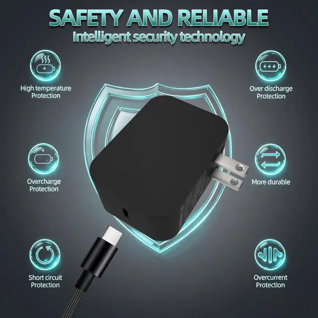 Alt view image 2 of 6 - 65W Surface Pro Charger Compatible with Microsoft Surface Pro 9 Pro 11 | Pro 10 Pro 12 (2025) Snapdragon X Elite OLED, Surface Laptop Surface Go Surface Book, USB C PD 3.0 Power Adapter