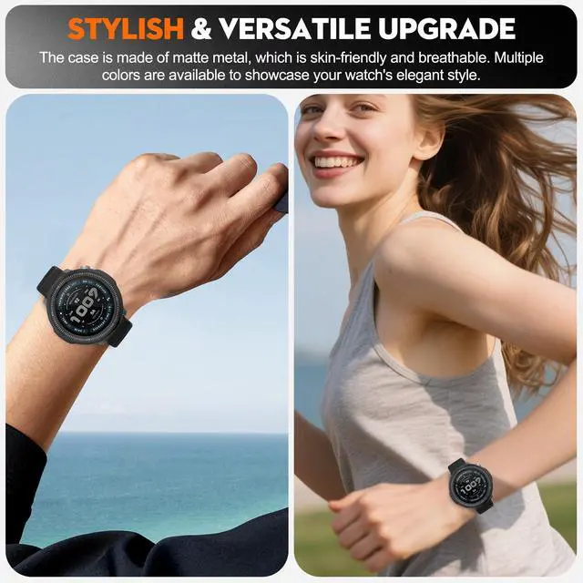 Alt view image 6 of 7 - Metal Case for Amazfit Balance 2 47mm Smartwatch, 2 in 1 Alloy Frame Bezel & Clear PC Back Cover with Cleaning Cloth Accessories, Rugged Shockproof Protector for Balance 2 47mm Men Women (Black)