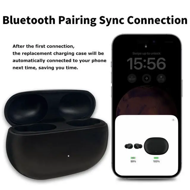 Alt view image 3 of 7 - Charging Case Replacement Compatible with Beats Studio Buds/Buds +, Replacement Charger Case Dock Station with Bluetooth Paring Sync Button & 660mAh