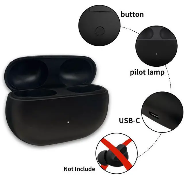 Alt view image 6 of 7 - Charging Case Replacement Compatible with Beats Studio Buds/Buds +, Replacement Charger Case Dock Station with Bluetooth Paring Sync Button & 660mAh