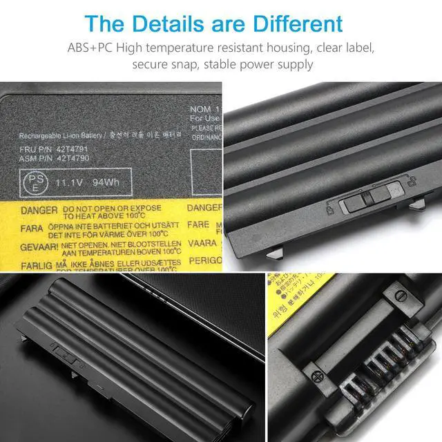 Alt view image 6 of 7 - 11.1V 94Wh 55++ SL410 Laptop Battery for Lenovo ThinkPad | Replace for T420 T410 T510 T520 W510 W520 L410 L412 L420, 42T4235, Edge 14" 15" E40 E50 E420