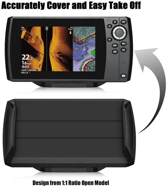 Alt view image 2 of 7 - Helix 7 Fish Finder Cover with Straps and Neoprene Screen Protector,Black | Fits most Helix 7 series units and helps protect the screen from sun and weather damage