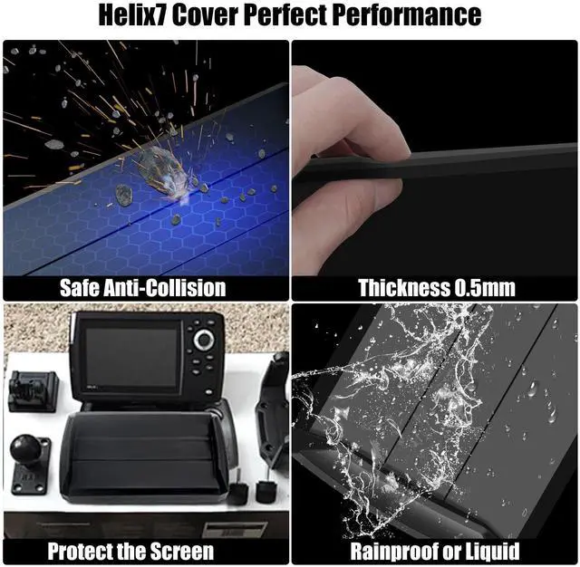 Alt view image 4 of 7 - Helix 7 Fish Finder Cover with Straps and Neoprene Screen Protector,Black | Fits most Helix 7 series units and helps protect the screen from sun and weather damage