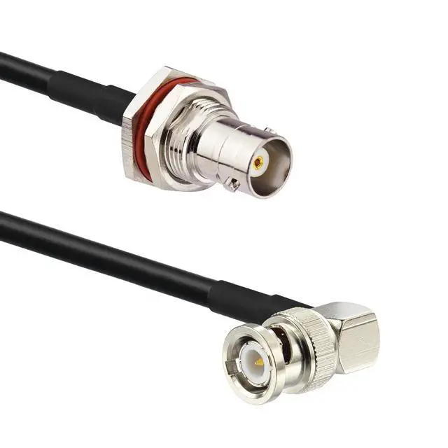 Alt view image 2 of 7 - BNC Coax Cable 50cm 50 Ohm RG58 BNC Female to Male Cable 2-Pack | Right Angle Low Loss Antenna Extension Jumper for Microphone VHF UHF Ham Radios Antenna Amateur Radio