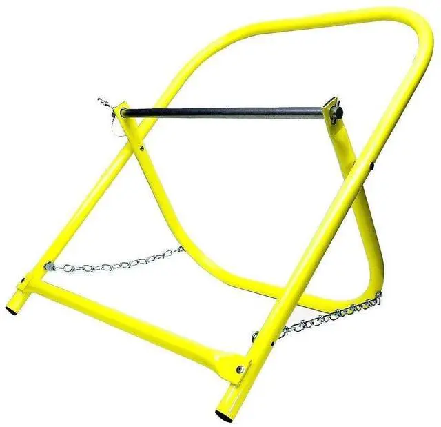Main image of (TM) 20" x 16" Commercial Industrial Grade Steel Wire Rack Dispenser Cable Caddy CATV Electric Ethernet Wire Installer Spool Reel Holder Holds Cable Reels Up to 20" Diameter Folding Yellow
