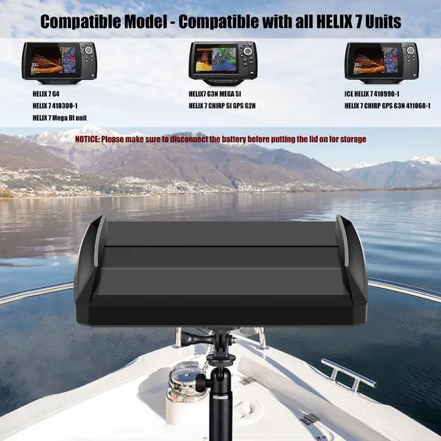 Alt view image 7 of 7 - Helix 7 Fish Finder Cover with Straps and Neoprene Screen Protector,Black | Fits most Helix 7 series units and helps protect the screen from sun and weather damage