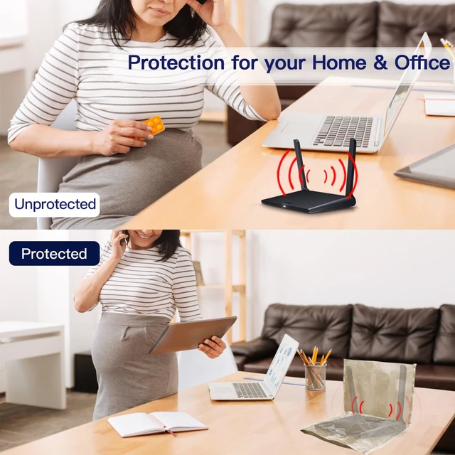 Alt view image 3 of 6 - EMF Protection WiFi Router Cover, Radiation Shielding Faraday Cage for Router, 99.999% Blocking, 13.8"x15.7"