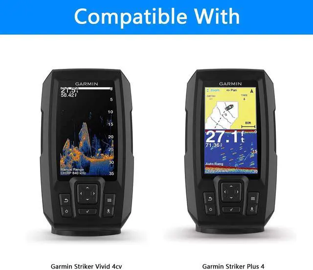Alt view image 6 of 7 - Fish Finder Waterproof Cover, Marine Navigation Protection with Sunvisor, Compatible with Garmin Striker Plus 4 and Garmin Striker Vivid 4cv (Black)